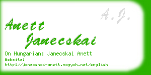 anett janecskai business card